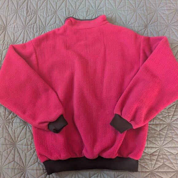 Vintage 90s Columbia Hot Pink Fleece Half Zip Pullover USA Made Size M - Picture 2 of 8